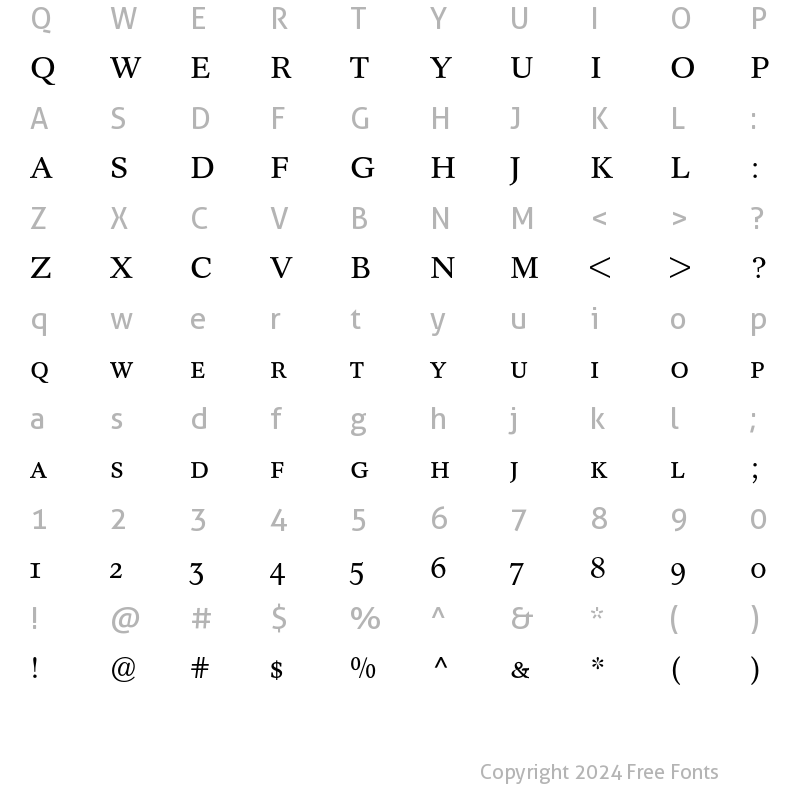 Character Map of Concorde BE Small Caps & Oldsty Regular