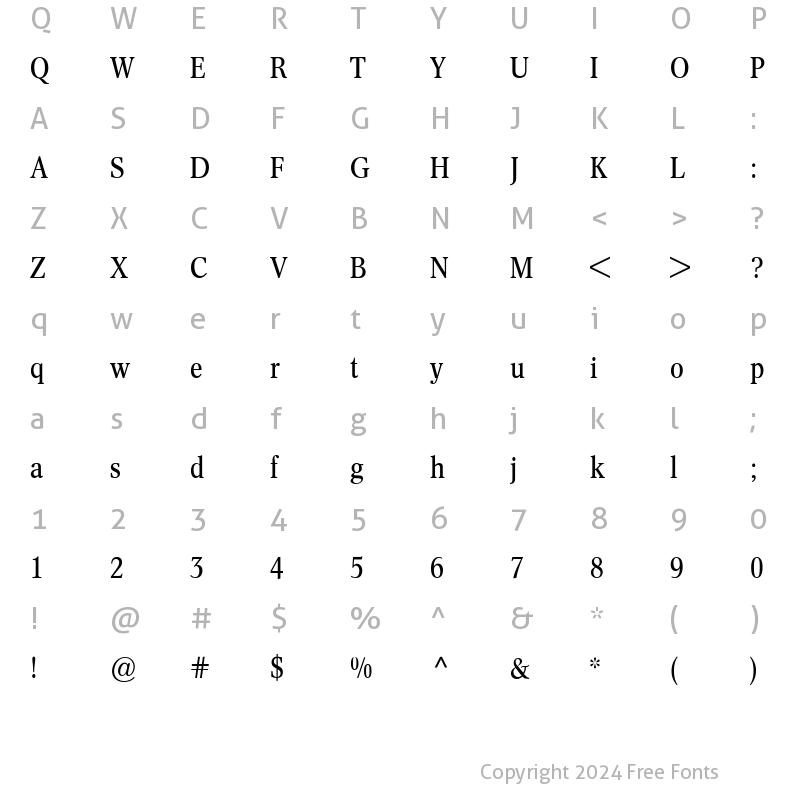 Character Map of Concorde Nova BQ Regular