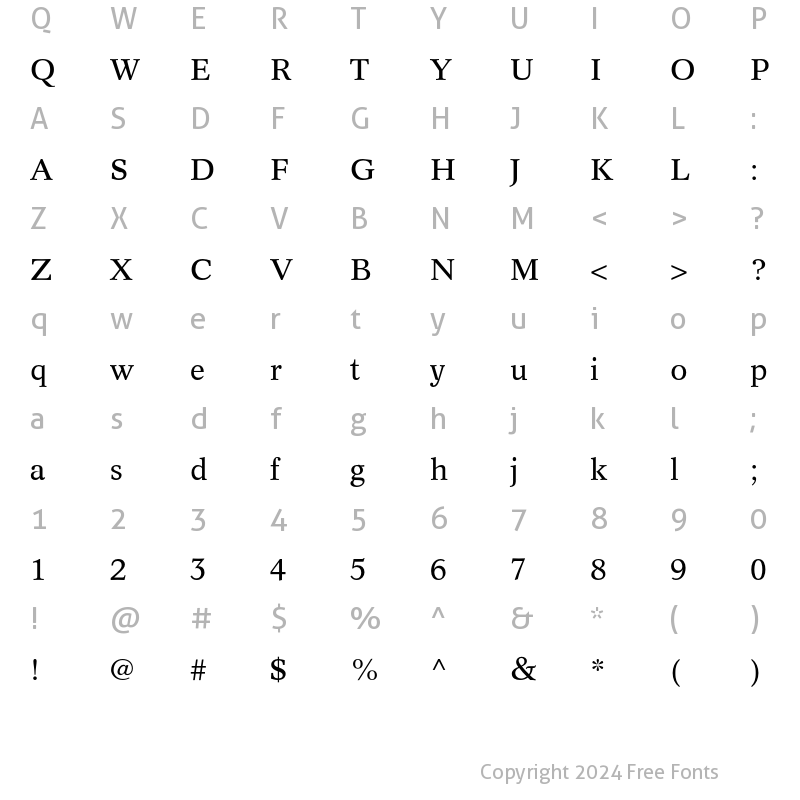 Character Map of Concorde Regular