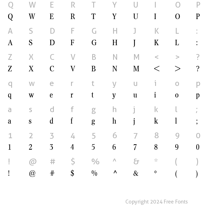 Character Map of ConcordeNova Roman