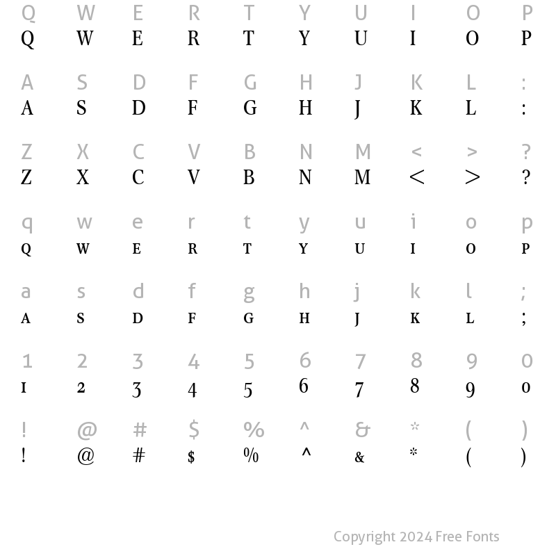 Character Map of ConcordeNovawithSmallCaps Roman