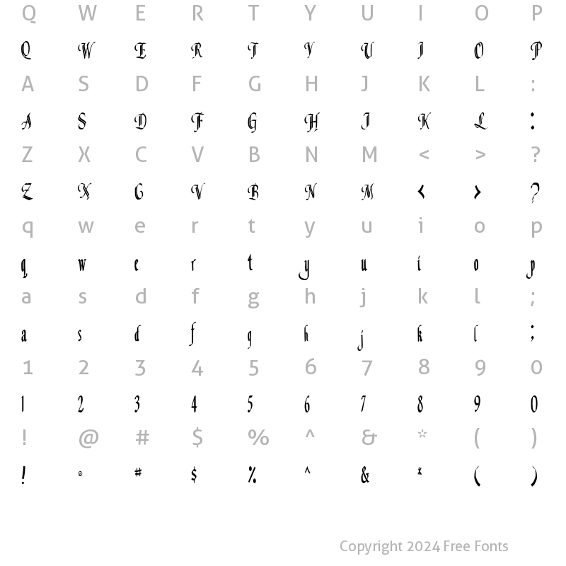 Character Map of Concordia Text Regular