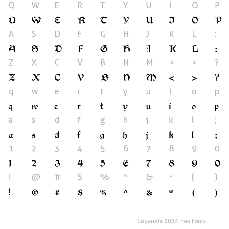 Character Map of ConcordiaSSK Regular