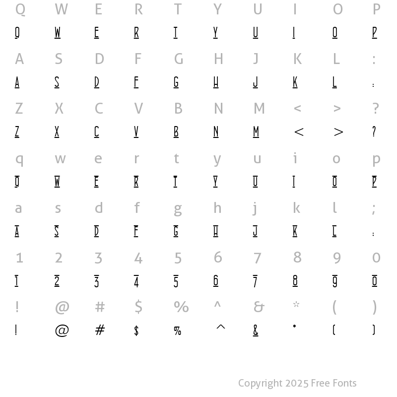 Character Map of ConcursoItalian BTN Lined Regular