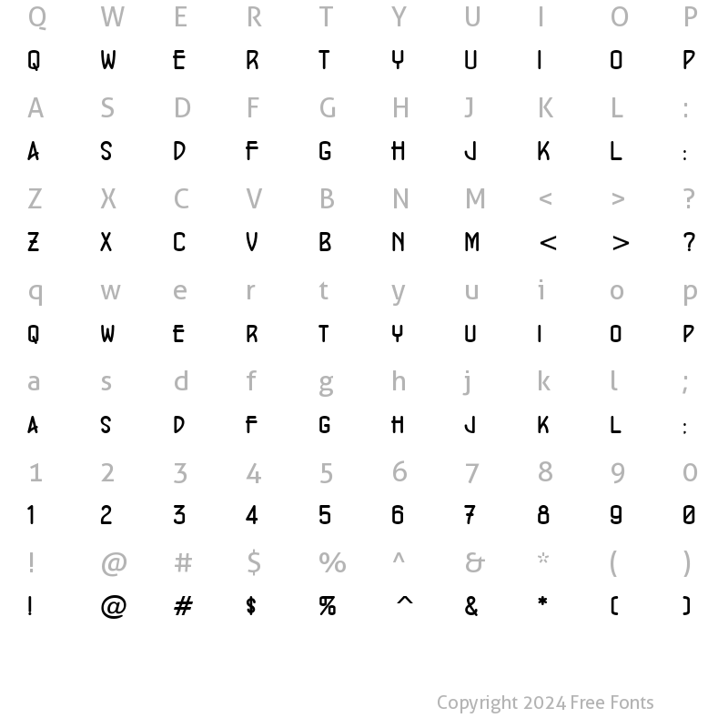 Character Map of ConcursoModerne BTN Bold