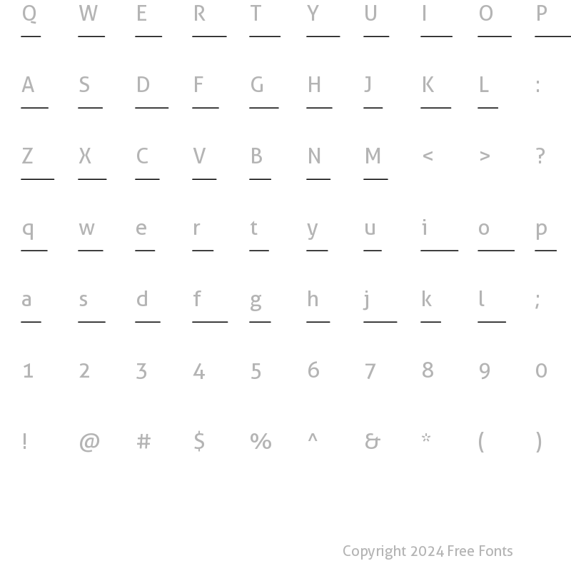 Character Map of Condition Pulse Regular