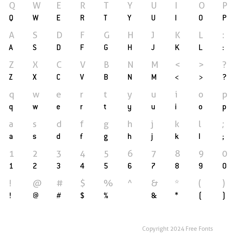 Character Map of Conduit ITC Medium Regular