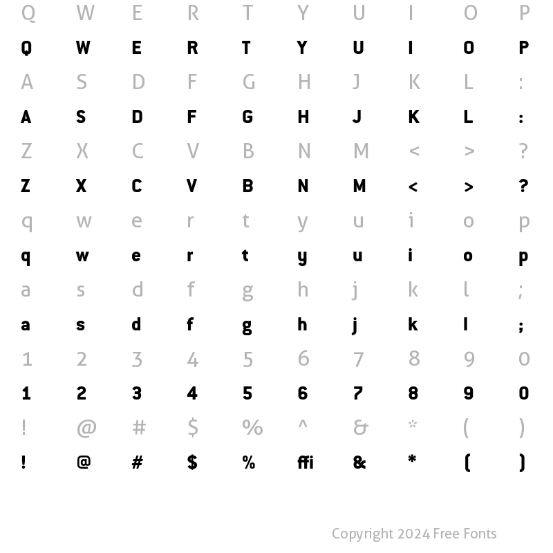 Character Map of ConduitITC ExtraBold Regular