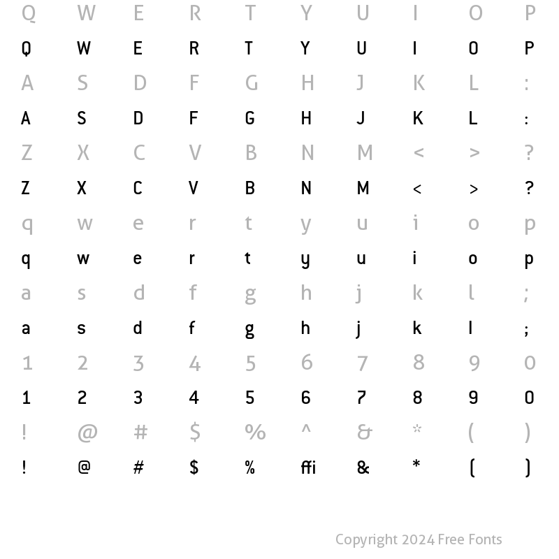 Character Map of ConduitITC Medium