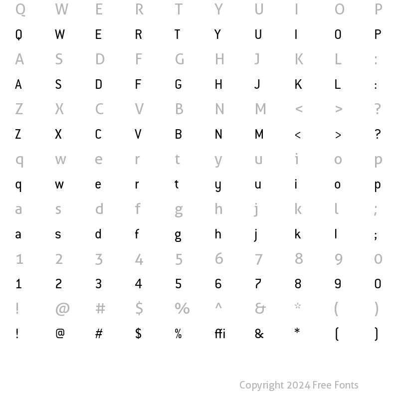 Character Map of ConduitITC Regular