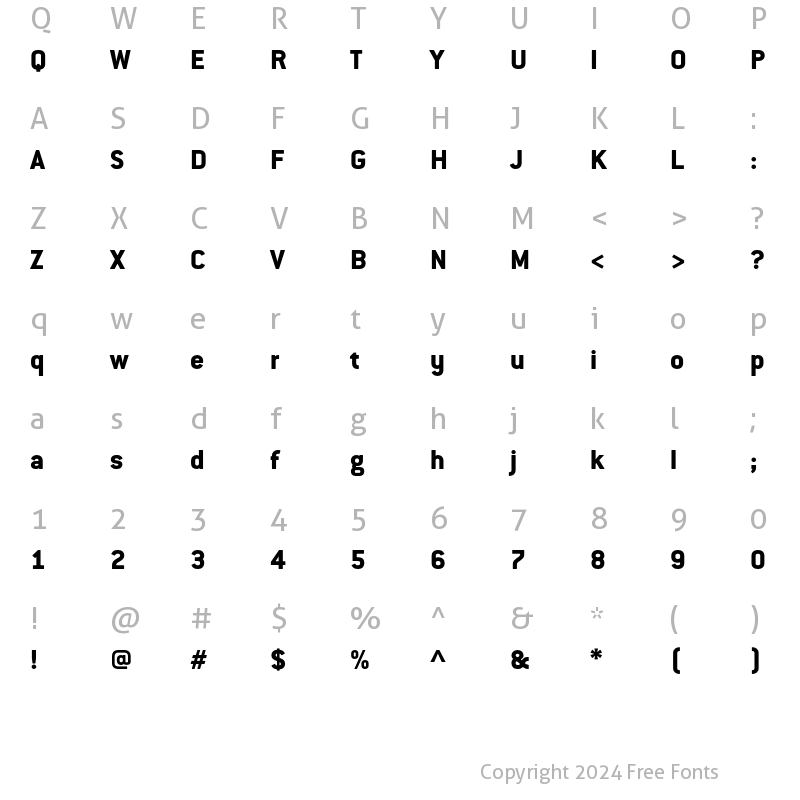 Character Map of ConduitITCStd ExtraBold