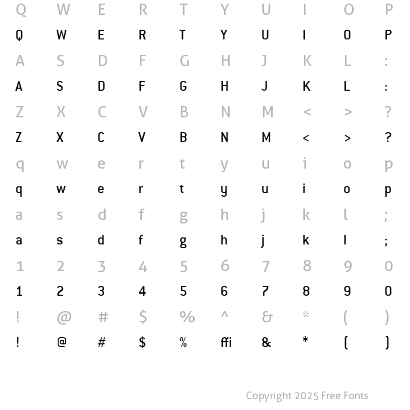 Character Map of ConduitMdITC TT Medium