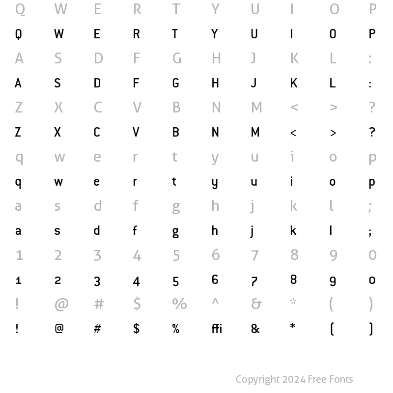 Character Map of ConduitOSITC Medium