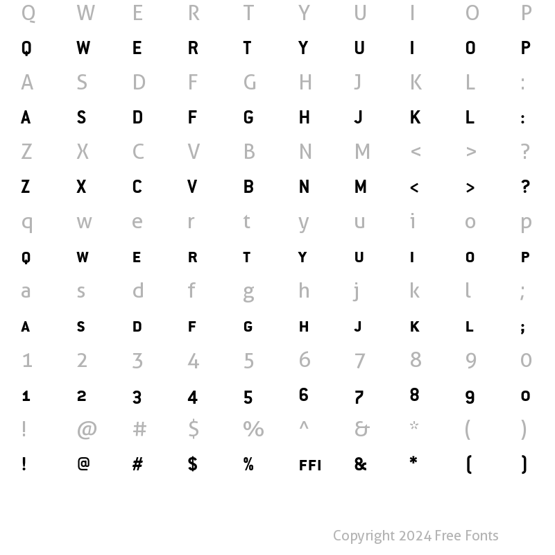 Character Map of ConduitSCITC Bold