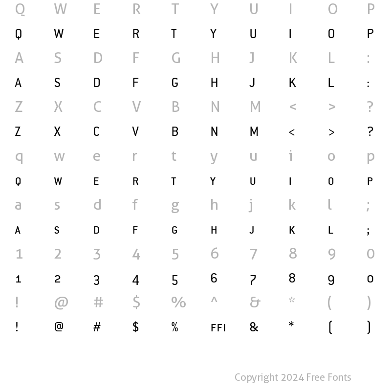 Character Map of ConduitSCITC Regular