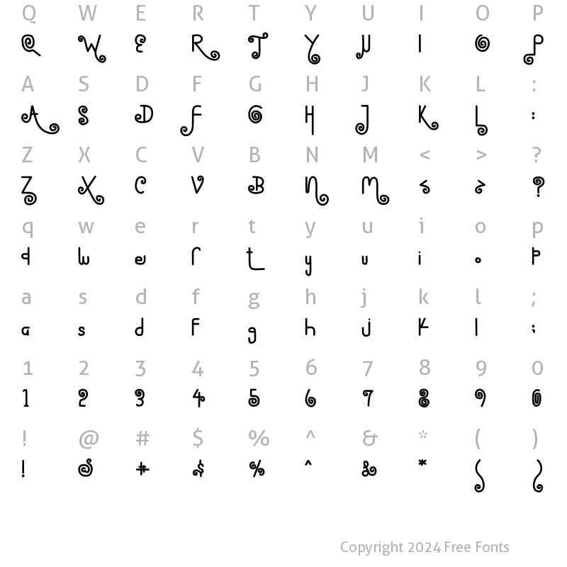 Character Map of Conelly LolipoP Regular