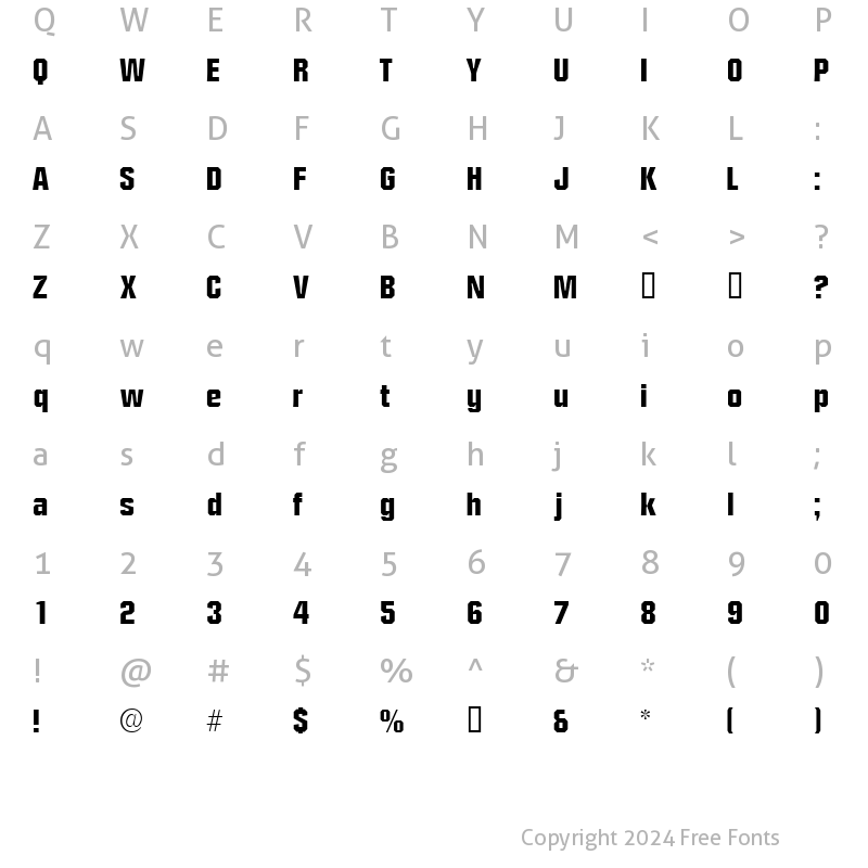 Character Map of ConexSSi Regular