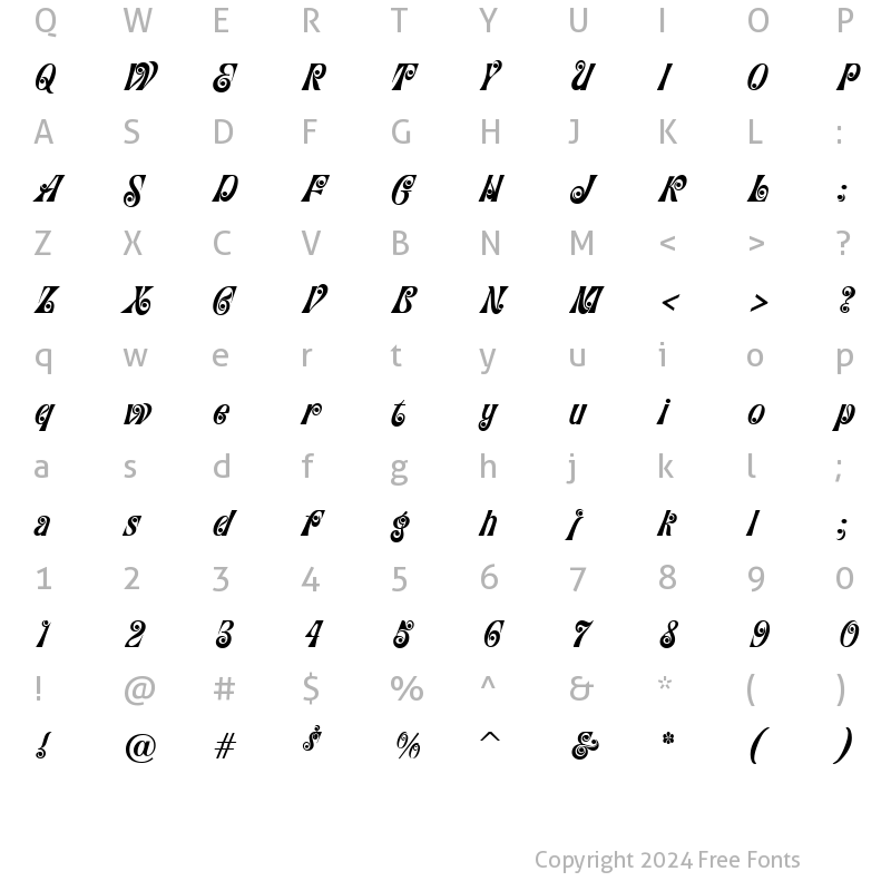 Character Map of ConfectionerJF Regular