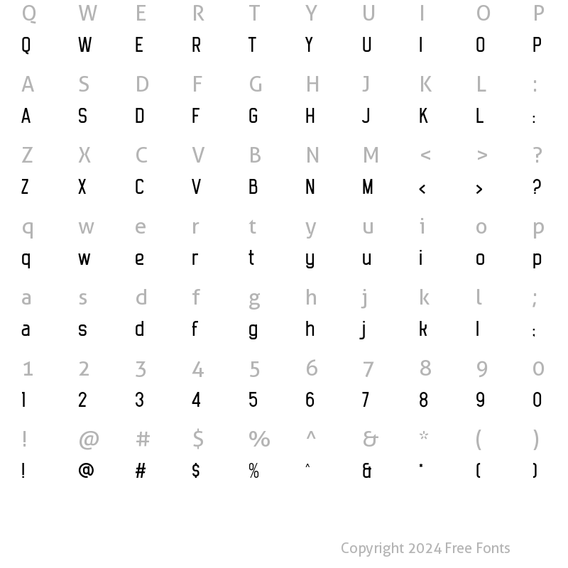 Character Map of Confillia Normal Regular