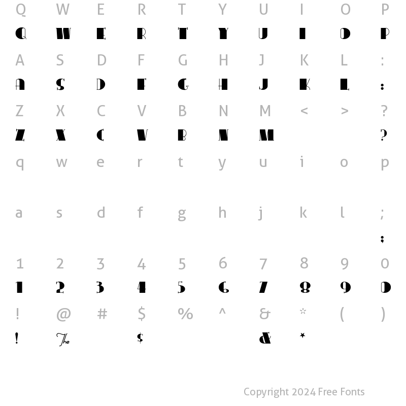 Character Map of CongaLine Regular