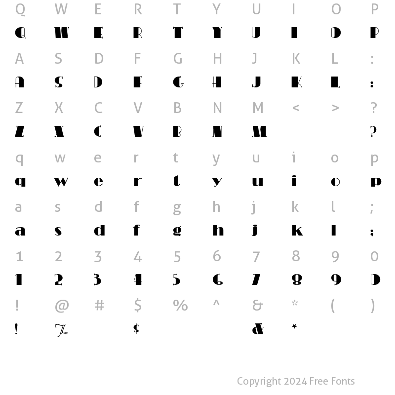 Character Map of CongaLine Revised Regular