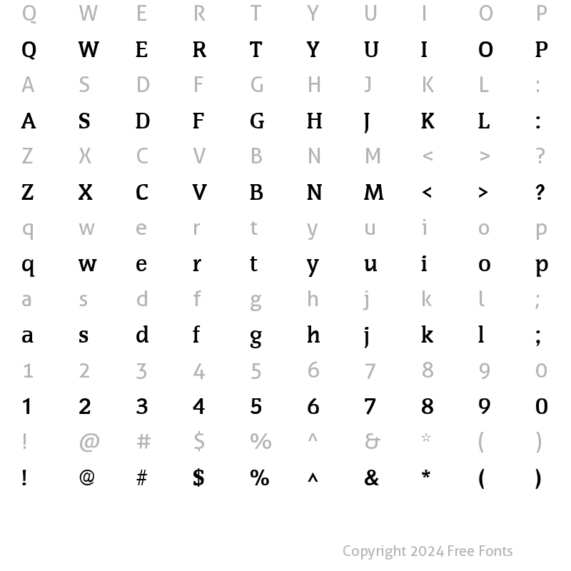 Character Map of Congress SF Bold