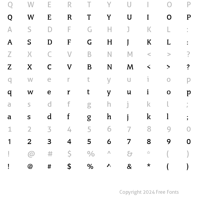 Character Map of CongressTMed Regular