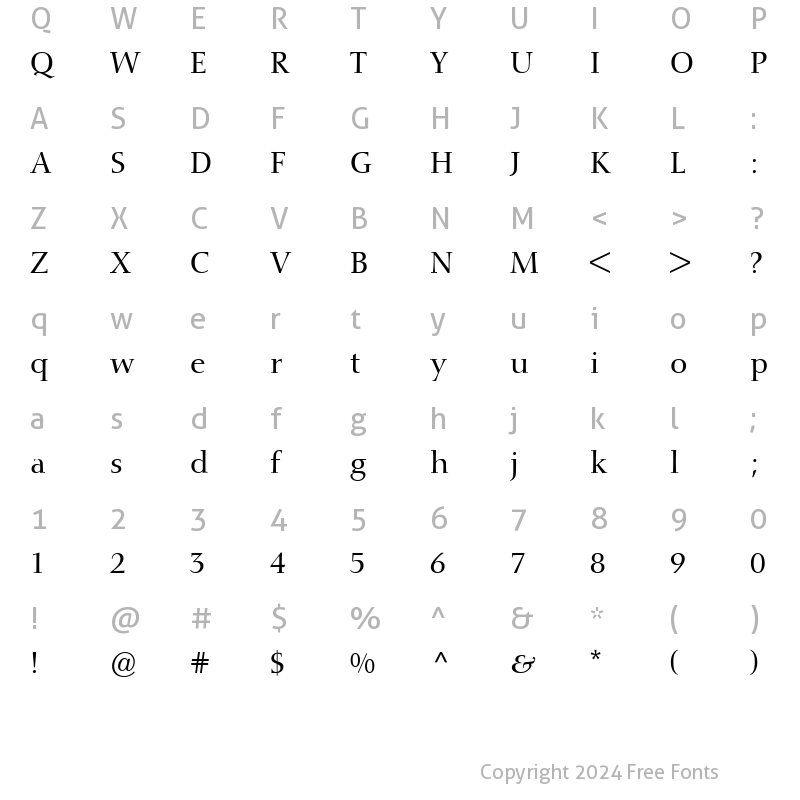 Character Map of Conquista SSi Regular