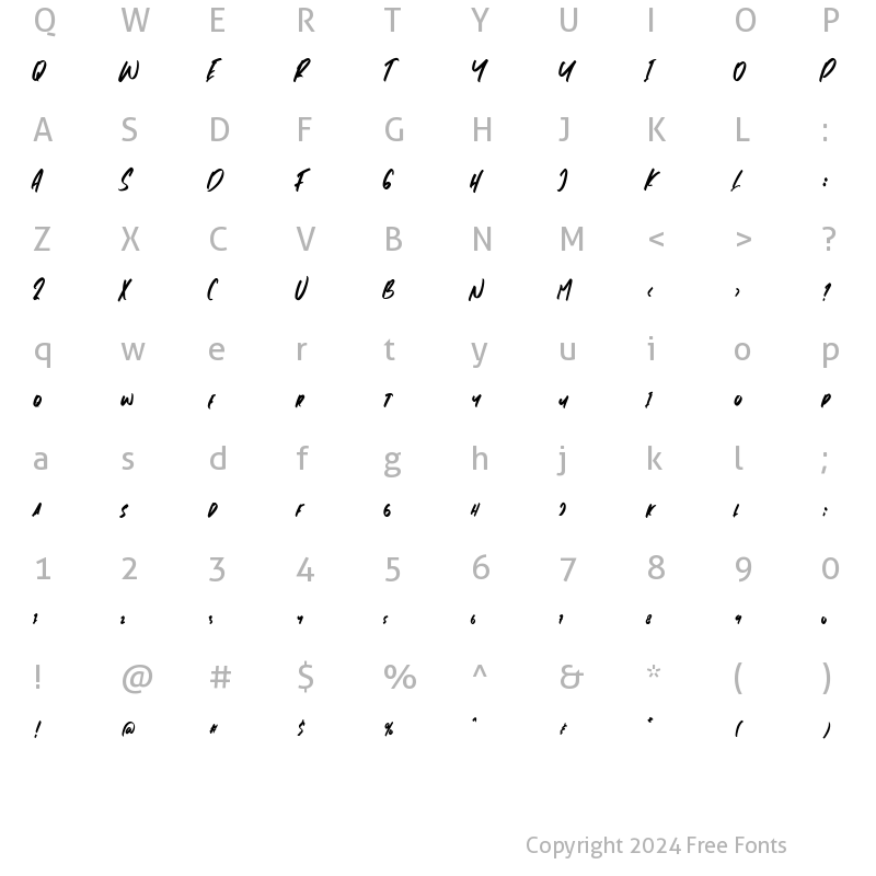 Character Map of Conspirator Regular