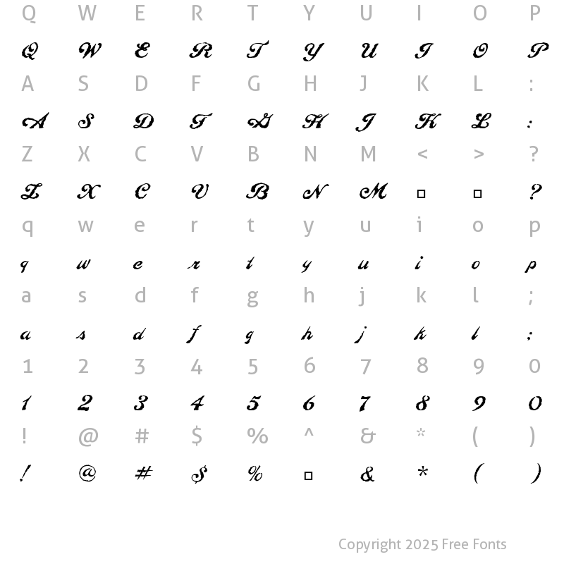 Character Map of Constitution LT Regular Regular