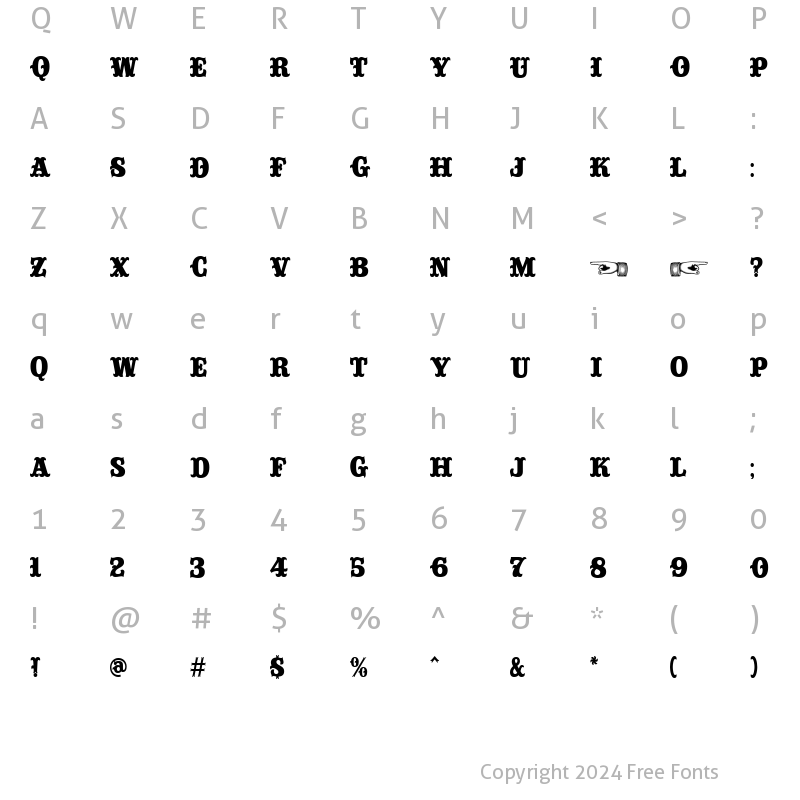 Character Map of Consuela Regular