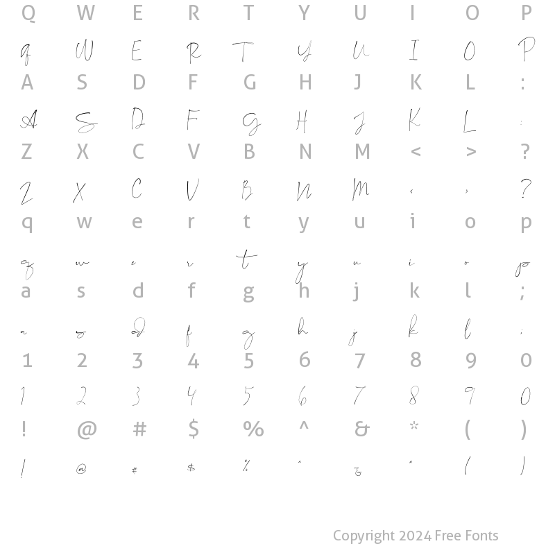 Character Map of Consuela Script Regular