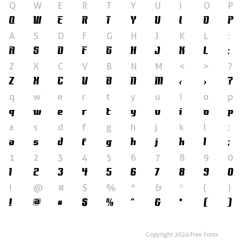 Character Map of Contact ExtraBold