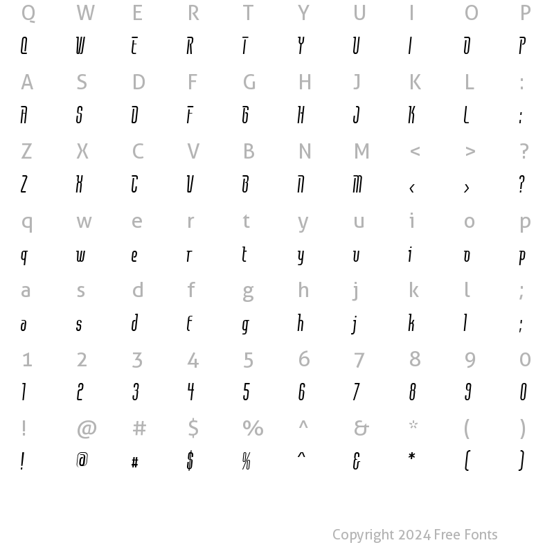 Character Map of Contact Light