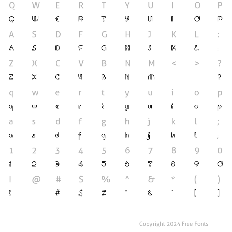 Character Map of ContactaLL Regular