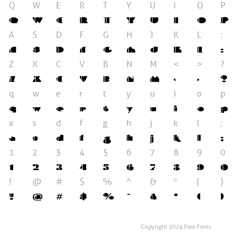 Character Map of Contemporary Bold