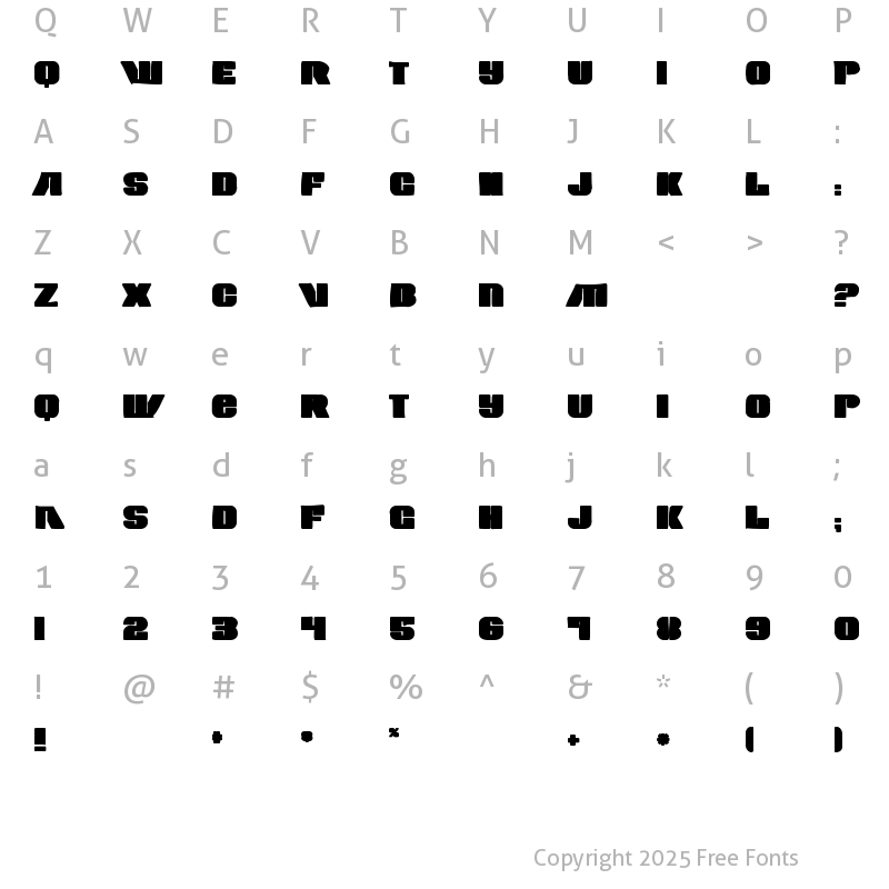 Character Map of Contour Generator Ink Regular