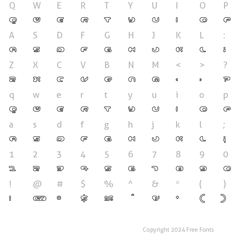 Character Map of Contour Outline Regular