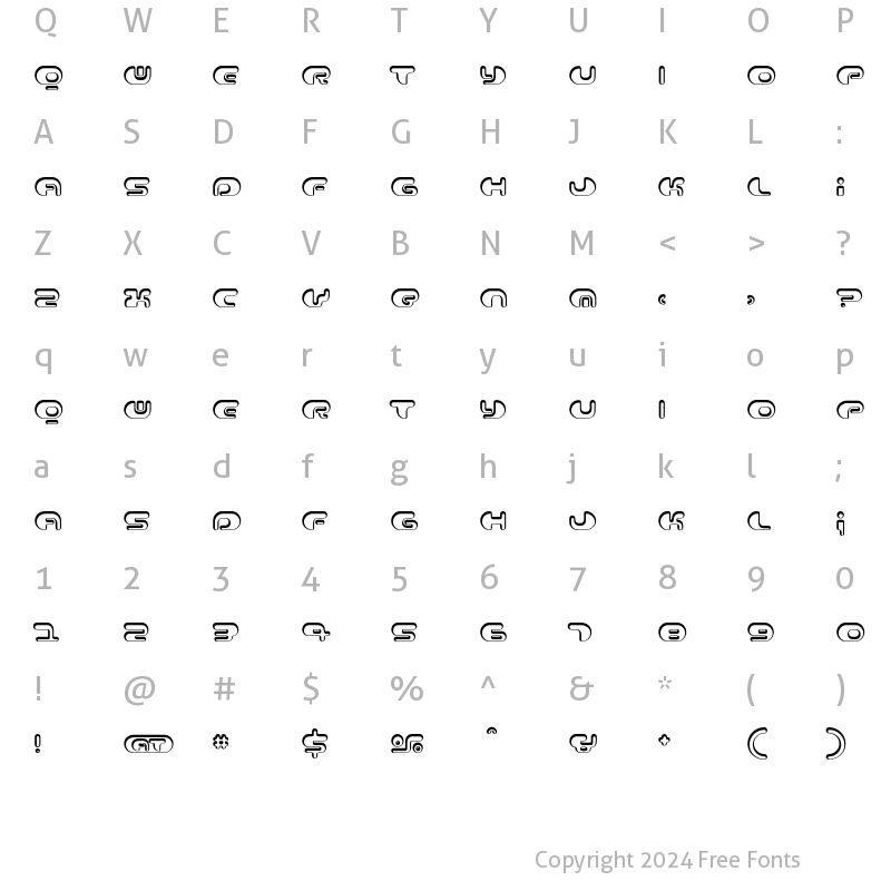 Character Map of Contour Shaded Regular