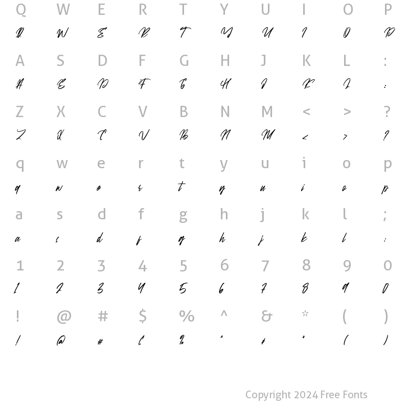 Character Map of Contraban Regular