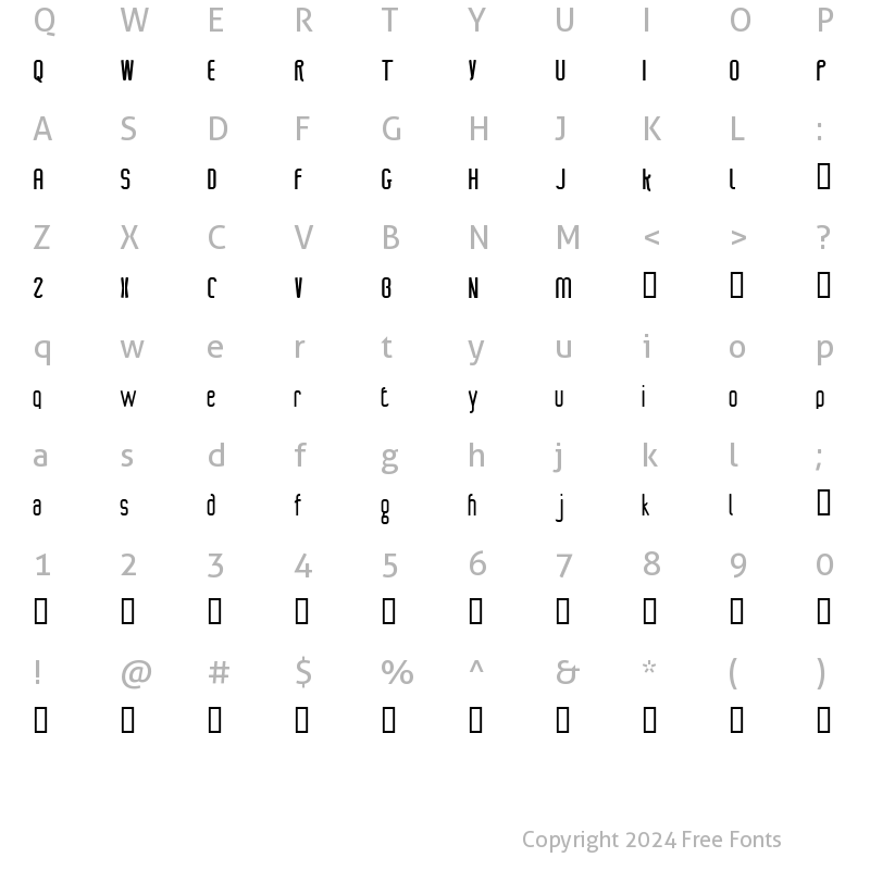 Character Map of CONTROL Regular