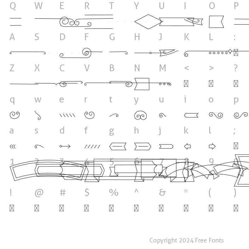 Character Map of Coodles Elements Thin