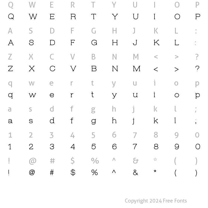 Character Map of Coodles Regular Slab