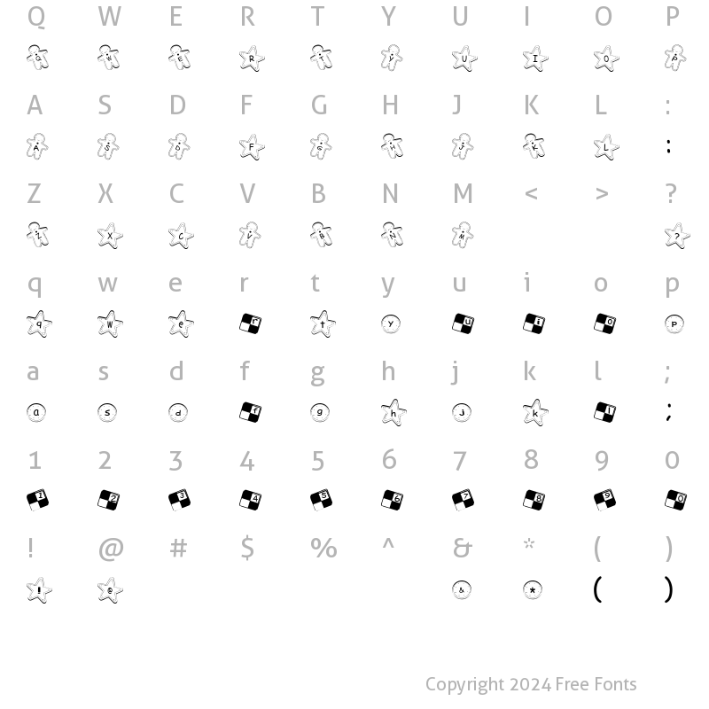 Character Map of Cookie Font Regular