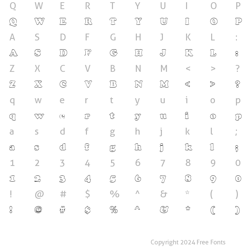 Character Map of Cookie Hollow Regular