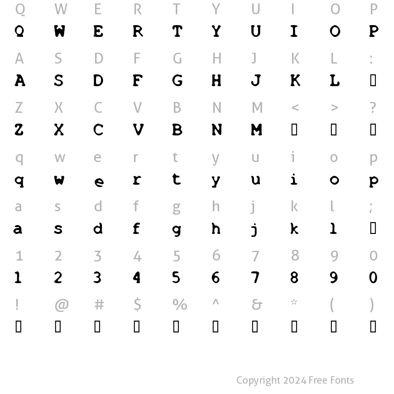 Character Map of Cookie Mouth Regular