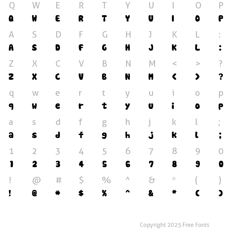 Character Map of Cookies Regular