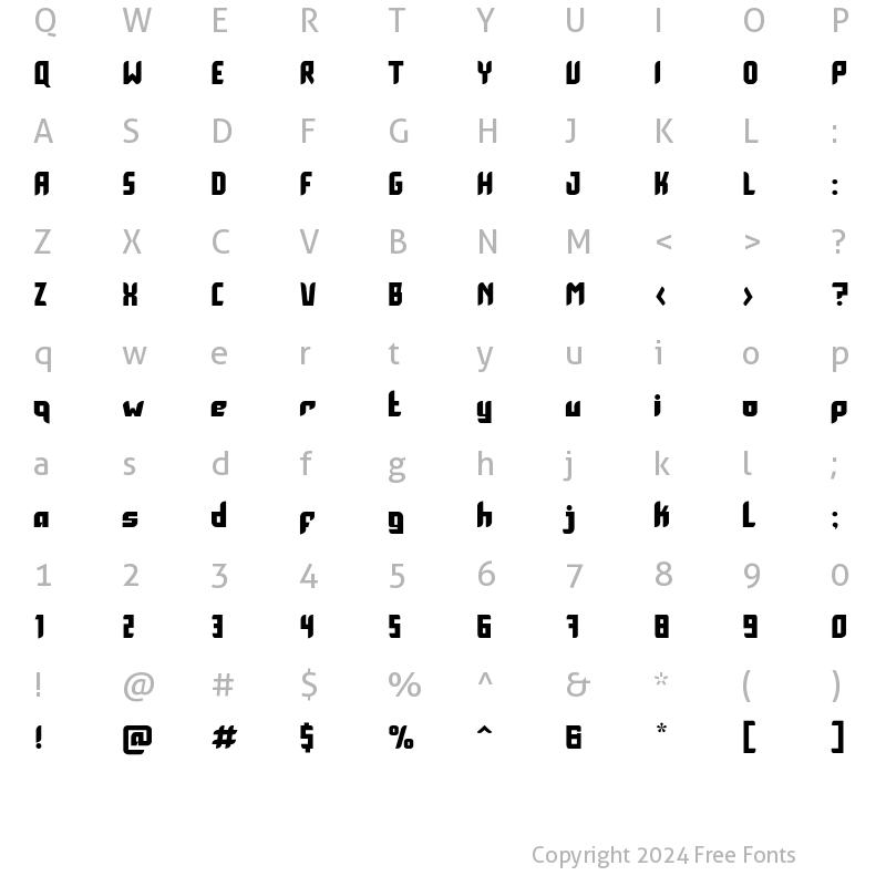 Character Map of Cooldown Regular