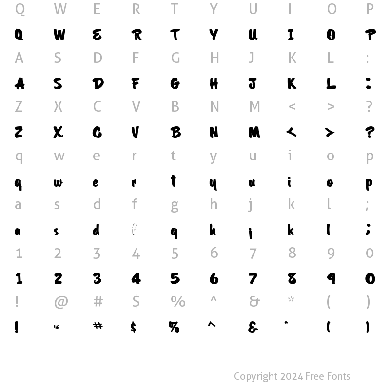 Character Map of CoolHandLuke Bold