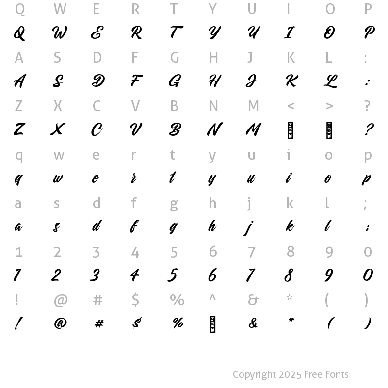 Character Map of Coolkids - Script Typeface Regular